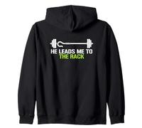 He Leads Me To The Rack Levantador de Levantamiento de Pesas Sudadera con Capucha