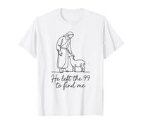 He Left The 99 to Find Me Diseño de versículos bíblicos Cristianos Camiseta