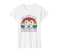 He Left The 99 To Rescue Me Camiseta gráfica económica, Mujer, Blanco, L