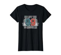 He Left The 99 To Rescue Me Camiseta gráfica económica, Mujer, Negro, S