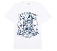 He leído el capítulo Final Dios GANA Trash Racoon Christian Comfort Colors Adult Heavyweight T-Shirt