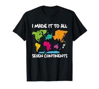 He Llegado A Los Siete Continentes Viajero Mundial Camiseta