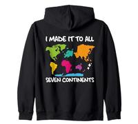 He Llegado A Los Siete Continentes Viajero Mundial Sudadera con Capucha