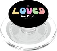 He Loved Me First: Gráfico de afirmación Cristiana basada en la fe PopSockets PopGrip para MagSafe