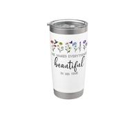 He Makes Everything Beautiful in Time Wildflower God Quote Vaso térmico de acero inoxidable de doble pared