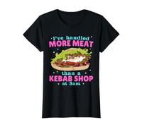 He manejado más Carne Que una Tienda de Kebabs a Las 3 a.m Camiseta gráfica económica, Mujer, Negro, XL