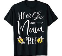 He or She Mum to Bee New Mom to Be T-Tshirts Camisetas y Tops Black(Medium)