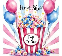 He or She POP to See Gender Reveal Guest Book - Popcorn Baby Shower Memory Keepsake: Fun Movie Night Popcorn Theme Baby Shower Sign-In Book with Space ... - Boy or Girl Reveal Party Keepsake