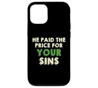 He Paid The Price for Your Sins Christian Faith Cross Carcasa para iPhone 12/12 Pro