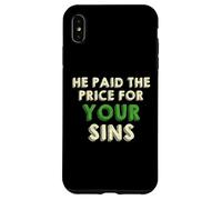 He Paid The Price for Your Sins Christian Faith Cross Carcasa para iPhone XS MAX