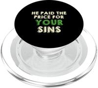 He Paid The Price for Your Sins Christian Faith Cross PopSockets PopGrip para MagSafe