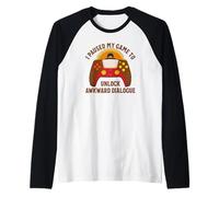 He pausado mi Juego para desbloquear un diálogo incómodo Acción de Gracias Camiseta Manga Raglan
