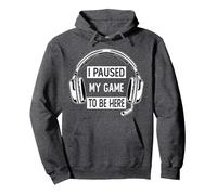 He pausado mi Juego para Estar aquí, Videojuegos Hombres Mujeres Jugador Sudadera con Capucha, Unisex para Adultos, Jaspeado Oscuro, XL