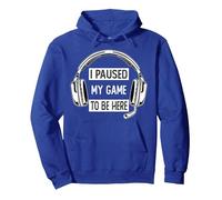 He pausado mi Juego para Estar aquí, Videojuegos Hombres Mujeres Jugador Sudadera con Capucha, Unisex para Adultos, Azul Real, XL