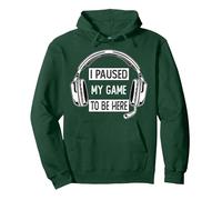 He pausado mi Juego para Estar aquí, Videojuegos Hombres Mujeres Jugador Sudadera con Capucha, Unisex para Adultos, Verde Bosque, L