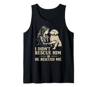 He Rescatado Me Lindo Rescate Perro Mujer Adopción Mascota Arte Vintage Camiseta sin Mangas