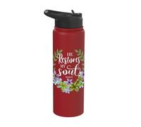 He Restores My Soul Bible Verse Psalm 23 3 Floral Wreath Stainless Steel Insulated Water Bottle