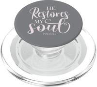 He Restores My Soul Bible Verse Psalm 23 3 Religious Women PopSockets PopGrip para MagSafe