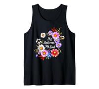 He Restores My Soul Verso de la Biblia Christian Floral Women Camiseta sin Mangas