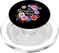 He Restores My Soul Verso de la Biblia Christian Floral Women PopSockets PopGrip para MagSafe