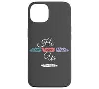 He Sees Loves Hears Us Psalm 116:1-2 Color Splashes Carcasa para iPhone 13