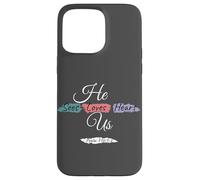 He Sees Loves Hears Us Psalm 116:1-2 Color Splashes Carcasa para iPhone 15 Pro MAX