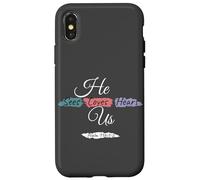 He Sees Loves Hears Us Psalm 116:1-2 Color Splashes Carcasa para iPhone X/XS