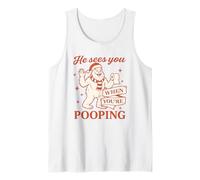 He Sees You When You’re Pooping Shirt Navidad Bigfoot Camiseta sin Mangas