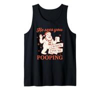 He Sees You When You’re Pooping Shirt Navidad Bigfoot Camiseta sin Mangas