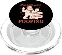 He Sees You When You’re Pooping Shirt Navidad Bigfoot PopSockets PopGrip para MagSafe