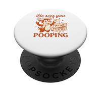 He Sees You When You’re Pooping Shirt Reno Divertido PopSockets PopGrip Adhesivo
