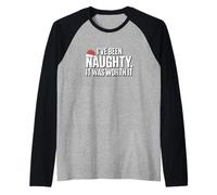 He Sido Travieso valió la pena travesuras Humor Vacaciones Camiseta Manga Raglan