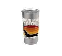 He tomado mi decisión Dachshund aquí para siempre Vaso térmico de acero inoxidable de doble pared