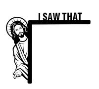 He visto esta decoración de esquina de puerta de Jesús | Jesús, He visto esta divertida decoración para el hogar | I Saw That Jesús, Marco de ventana cristiano para la puerta principal, decoraciones
