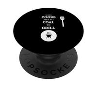 He Who Cooks no Tiene carbón para Barbacoa Saying Carne PopSockets PopGrip Adhesivo