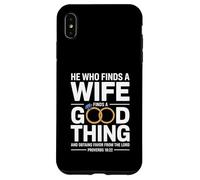 He Who Finds A Wife Christian Bible Verse Religious Sayings Carcasa para iPhone XS Max