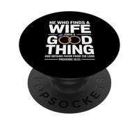 He Who Finds A Wife Christian Bible Verse Religious Sayings PopSockets PopGrip Adhesivo