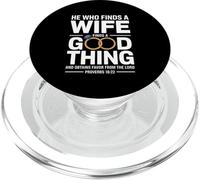 He Who Finds A Wife Christian Bible Verse Religious Sayings PopSockets PopGrip para MagSafe