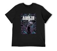 HE YE SHAN ZHA TIAO A Day To Remember Homesick Unisex 100% Cotton Short-Sleeve T-Shirts Black XXL