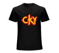 HE YE SHAN ZHA TIAO CKY Logo O-Neck 100% Cotton Short Sleeve Unisex T-Shirt M