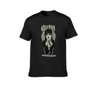 HE YE SHAN ZHA TIAO Elvira Mistress of The Dark Unisex 100% Cotton Short-Sleeve T-Shirts Black XXL