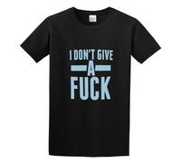 HE YE SHAN ZHA TIAO I Dont Give A Fuck Printing Black Cool Style Unisex 100% Cotton Short-Sleeve T-Shirts Black XXL