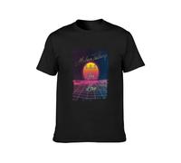 HE YE SHAN ZHA TIAO Modern Talking Retro 80S Synthwave Music Unisex 100% Cotton Short-Sleeve T-Shirts Black L
