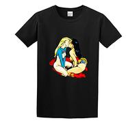 HE YE SHAN ZHA TIAO Sexy Super Woman Kissing Lesbian Pride O-Neck 100% Cotton Short Sleeve Unisex T-Shirt S