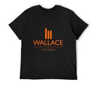 HE YE SHAN ZHA TIAO Wallace Corporation Unisex 100% Cotton Short-Sleeve T-Shirts Black XL