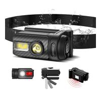 HEAD 3 en 1 Linterna Frontal, Luz Bicicleta Delantera y Luz de Brazo - Linterna Delantera Bicicleta con Base Magnética - 500lm - 8 Horas de Autonomía y 2 Accesorios