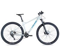 Head Bicicleta de montaña Fully 29", Marco de Aluminio, Enduro 2x10, Suntour & Deore, Blanco/Azul, X-Rubi 2.5