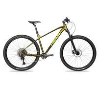 Head Bicicleta de montaña Fully de 29", Marco de Aluminio, Enduro 1x11, Suntour & Shimano, Golden Oliv/Amarillo, X-Rubi 1.0