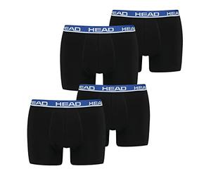 HEAD Calzoncillos tipo bóxer para hombre, paquete de 4 unidades, negro y azul, L