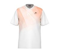 HEAD Camiseta Topspin para hombre, Blanco y naranja., XL
